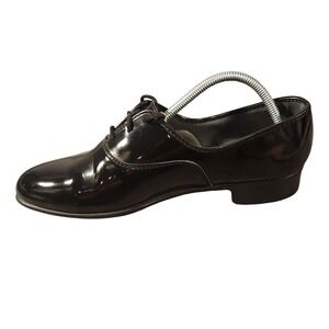 Pierre Cardin Shoes Mens Size 10 W Black Patent Leather Derby Dress USA 8200